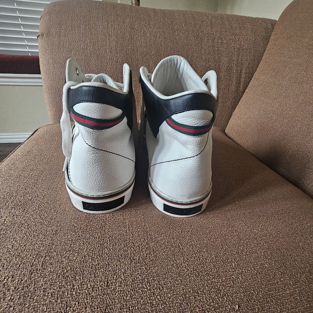 Gucci GG Monogram High-Top Leather Sneakers Size 14 - Picture 6 of 15